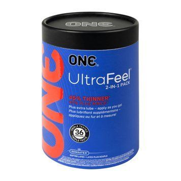 Презервативи ONE Ultra Feel, ультратонкі, з додатковою змазкою, 36 шт, подарункове паковання-тубус SX4000