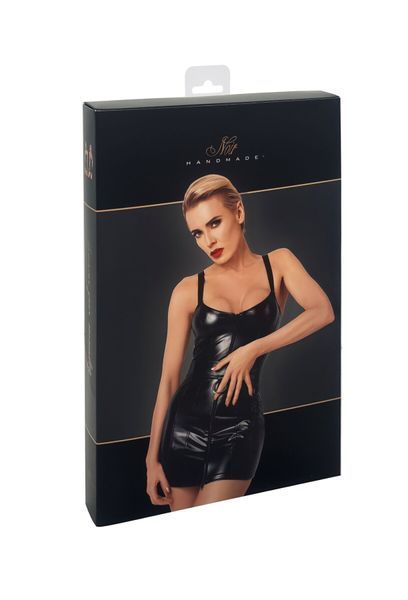 Платье Noir Handmade F320 Starlet, L, под латекс, мини, молния по всей длине, кольцо на поясе SX0353