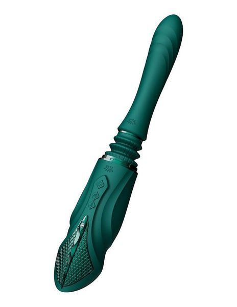 Компактна смарт секс-машина Zalo &ndash; Sesh Turquoise Green, 2 насадки, пульт ДК, кристал Swarovski SO9554