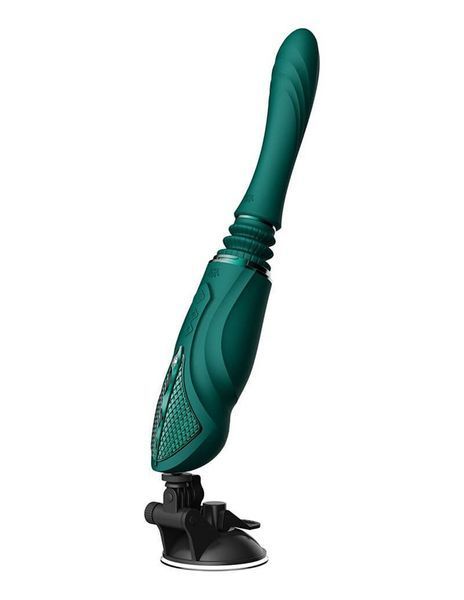 Компактна смарт секс-машина Zalo &ndash; Sesh Turquoise Green, 2 насадки, пульт ДК, кристал Swarovski SO9554