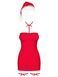 Костюм Санты Obsessive Kissmas красный: платье, шапка, чокер, подвязки SX1157 фото 3