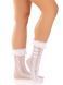 Носочки ажурные Leg Avenue Mini Bow Lace Anklet, белые, с рюшами, декор &mdash; бантики SX1047 фото 1