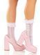 Носочки ажурные Leg Avenue Mini Bow Lace Anklet, белые, с рюшами, декор &mdash; бантики SX1047 фото 2