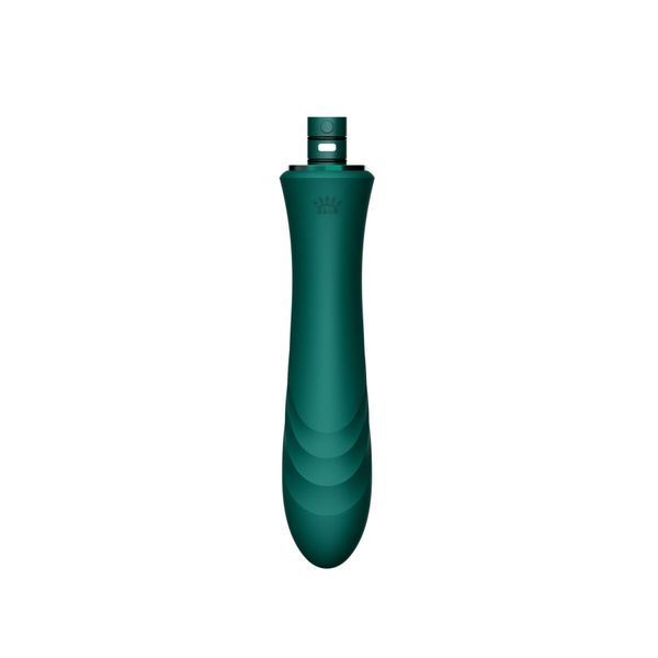 Компактна смарт секс-машина Zalo &ndash; Sesh Turquoise Green, 2 насадки, пульт ДК, кристал Swarovski SO9554