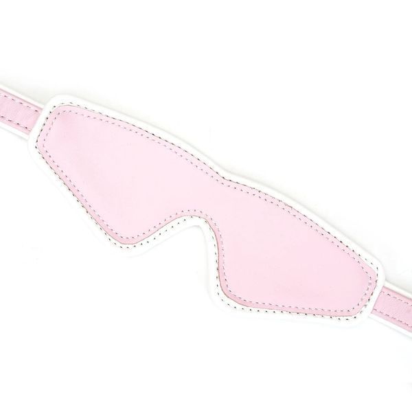Кожаная маска на глаза Liebe Seele White & Pink Fairy Goat Leather Blindfold SX2824