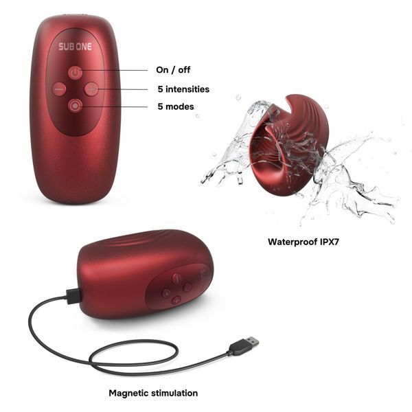 Мастурбатор с вибрацией Manwan SUB.ONE Velvet Red SX1379