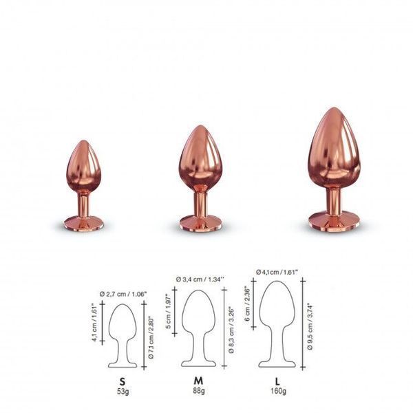 Металлическая анальная пробка с украшением в виде кристалла Dorcel - Diamond Plug Rose Gold S SO5534