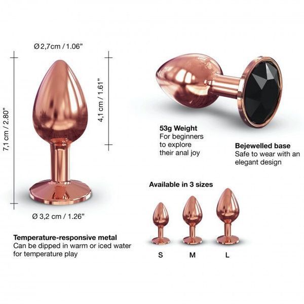 Металлическая анальная пробка с украшением в виде кристалла Dorcel - Diamond Plug Rose Gold S SO5534