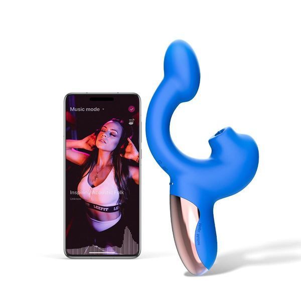Смарт-вибратор Magic Motion Ponder Blue, двойная стимуляция, виброяйцо+язычок для клитора SX3229