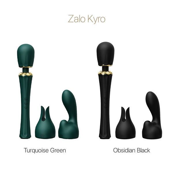 Вібромасажер з насадками Zalo &mdash; Kyro Wand Obsidian Black SO6651