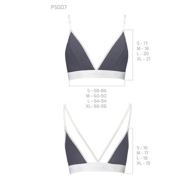 Спортивний топ з подвійними бретелями Passion PS007 TOP XL, dark grey SO4266