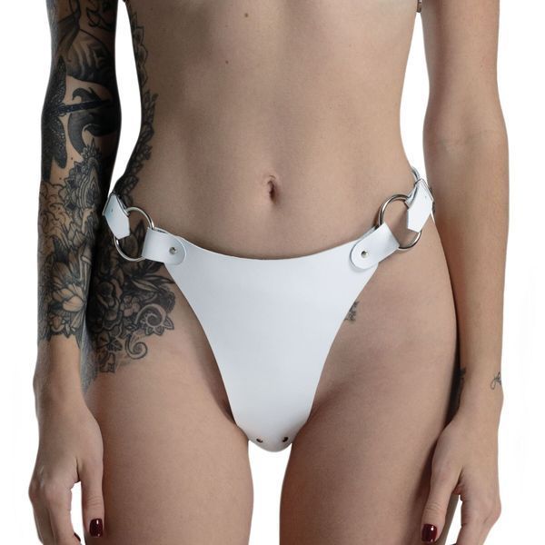 Трусики з натуральної шкіри Feral Feelings - String Bikini White SO9424
