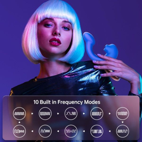 Смарт-вибратор Magic Motion Ponder Blue, двойная стимуляция, виброяйцо+язычок для клитора SX3229