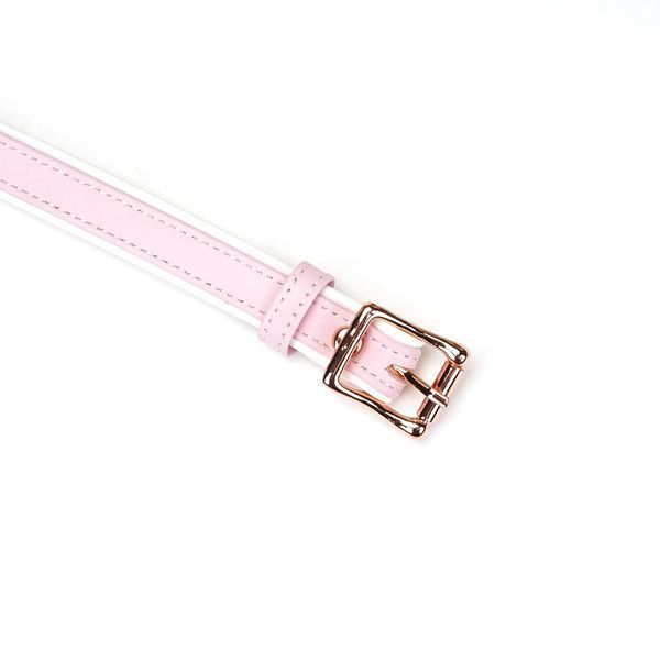 Кожаная маска на глаза Liebe Seele White & Pink Fairy Goat Leather Blindfold SX2824
