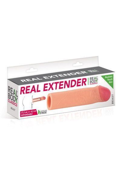 Насадка на член Real Body - Real Extender BEAST с приоткрытой головкой SO3719