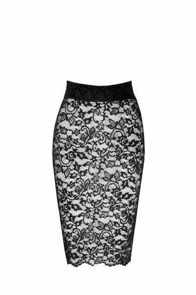Спідниця Noir Handmade F302 Ambivalence, 3XL, black, мереживо, довжина за коліна, шнурівка ззаду SX0254