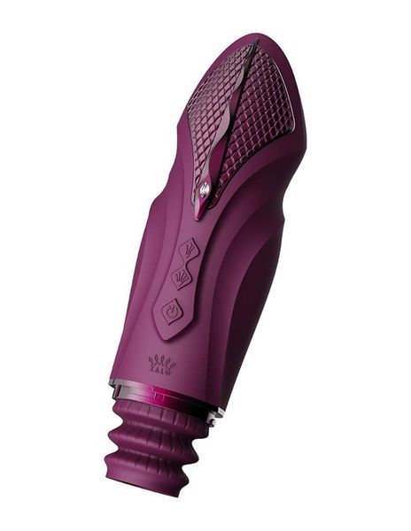 Компактна смарт секс-машина Zalo &ndash; Sesh Velvet Purple, 2 насадки, пульт ДК, кристал Swarovski SO9555