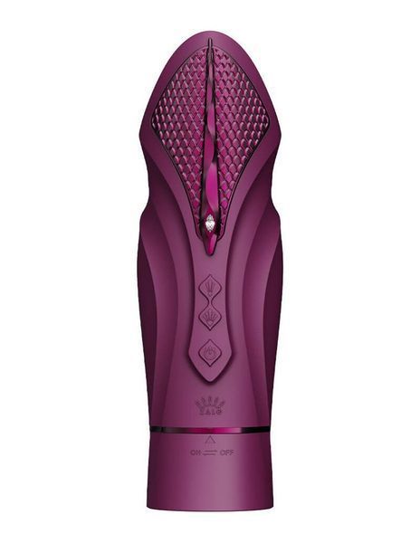 Компактна смарт секс-машина Zalo &ndash; Sesh Velvet Purple, 2 насадки, пульт ДК, кристал Swarovski SO9555