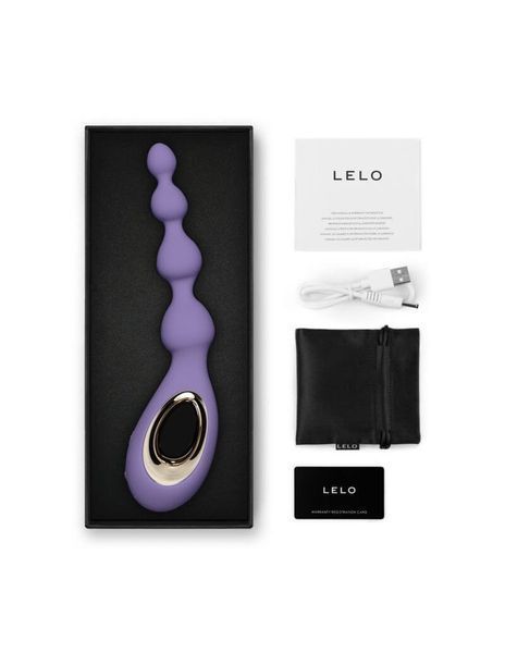 Анальные бусы с вибрацией LELO Soraya Beads Violet Dusk, разный диаметр бусин, 8 режимов SX3041