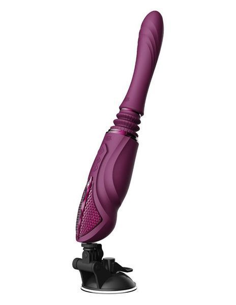 Компактна смарт секс-машина Zalo &ndash; Sesh Velvet Purple, 2 насадки, пульт ДК, кристал Swarovski SO9555