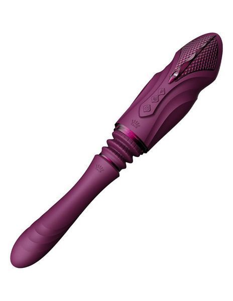 Компактна смарт секс-машина Zalo &ndash; Sesh Velvet Purple, 2 насадки, пульт ДК, кристал Swarovski SO9555