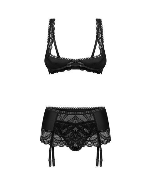 Комплект Obsessive Lecille 3-pcs crotchless set S/M SX3106