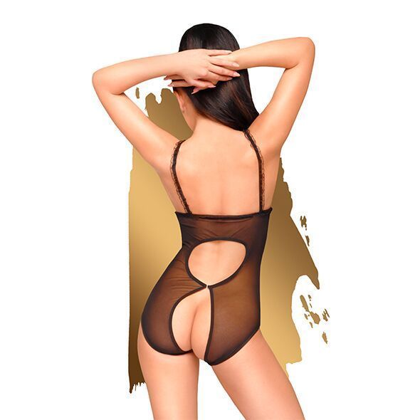 Боді з відкритими грудьми та спиною Penthouse - Turned On Black S/M SO5308