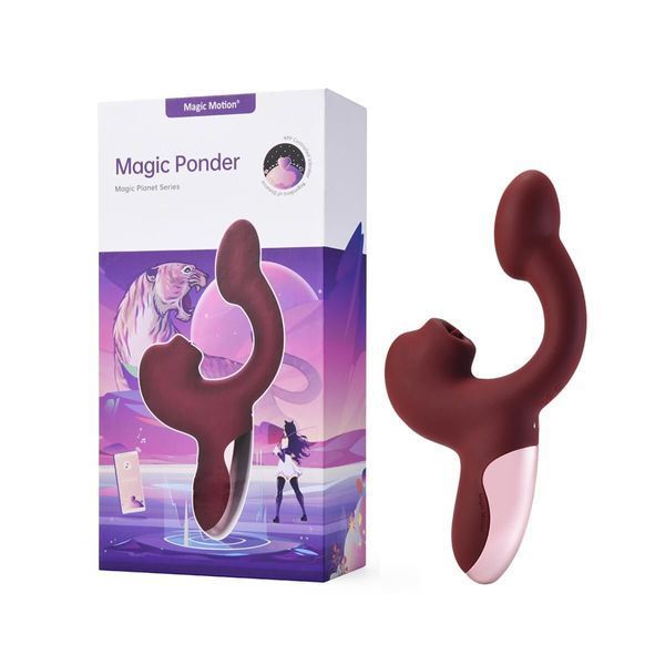 Смарт-вибратор Magic Motion Ponder Red, двойная стимуляция, виброяйцо+язычок для клитора SX3230
