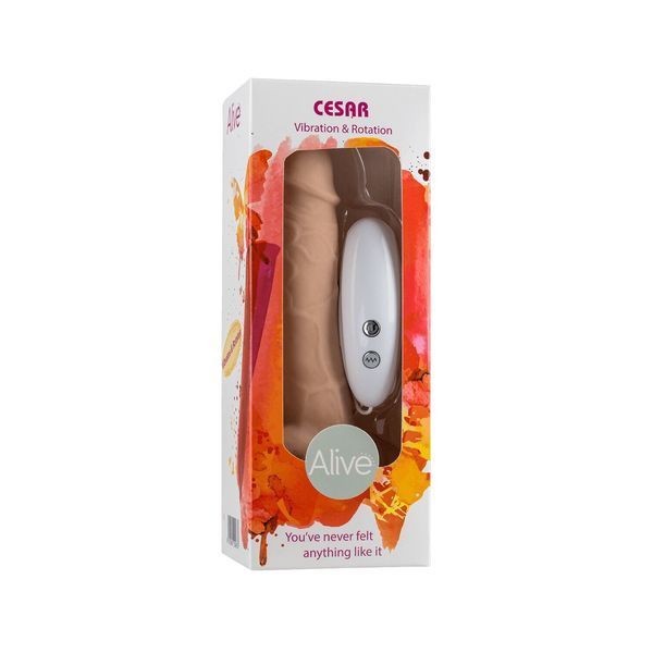 Фаллоимитатор с вибрацией и ротацией Alive Cesar Vibro Plus FutureSkyn, диаметр 3,5см, реалистичный AL20497