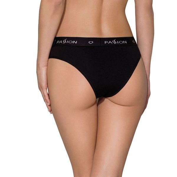 Трусики-сліпи з бавовни та еластаном Passion PS004 PANTIES S, black SO4217