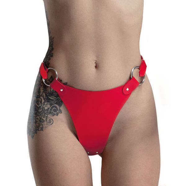 Трусики из натуральной кожи Feral Feelings - String Bikini Red SO9425