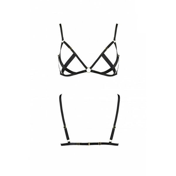 Відкритий бюстгальтер-стрепи Passion Exclusive NICKY BRA L/XL, black PS27801