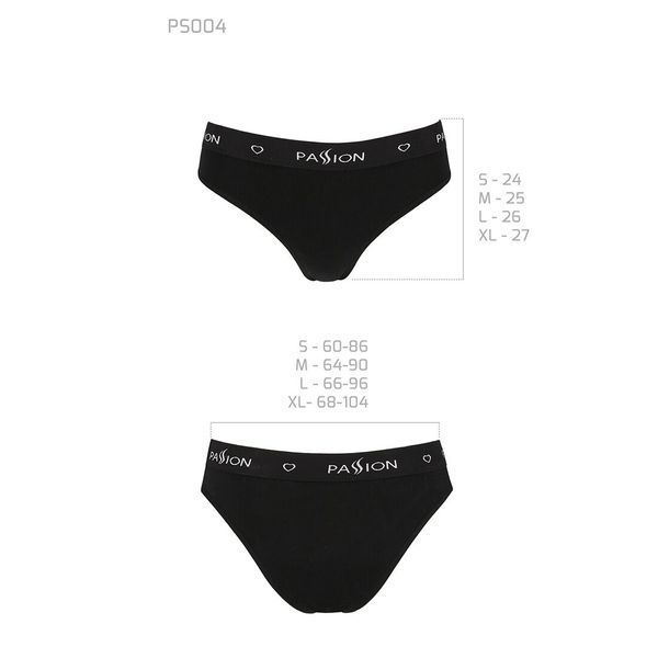 Трусики-сліпи з бавовни та еластаном Passion PS004 PANTIES S, black SO4217