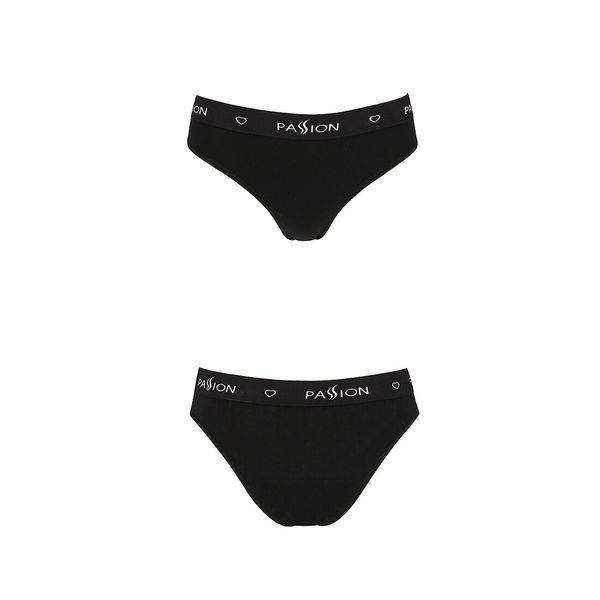 Трусики-сліпи з бавовни та еластаном Passion PS004 PANTIES S, black SO4217