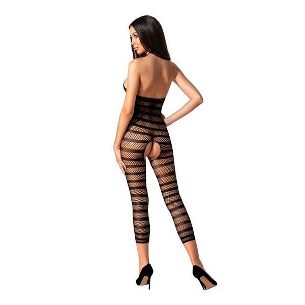 Сітчастий бодістокінг з відкритим животом Passion BS081 black SO4732