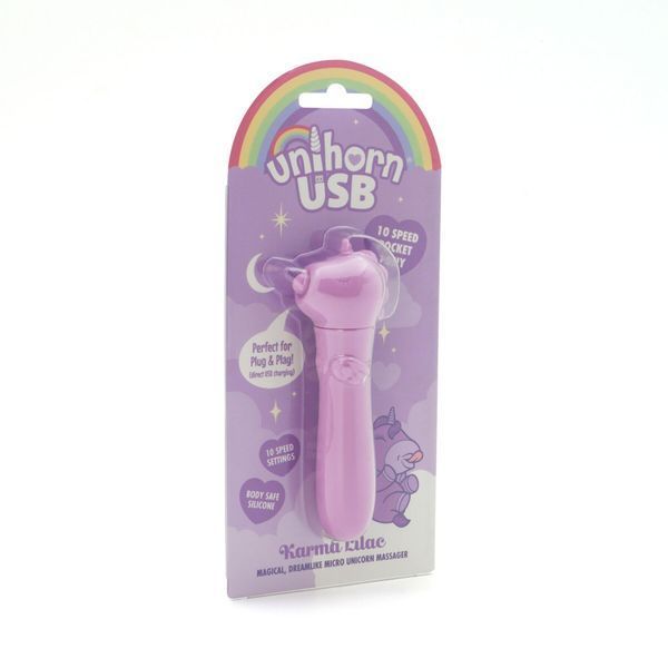 Вібратор-єдиноріжка Unihorn USB Bullet &ndash; Karma Lilac, віброкуля, USB-зарядка, 10 режимів SX2868