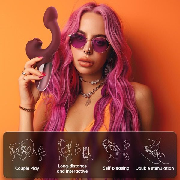 Смарт-вибратор Magic Motion Ponder Red, двойная стимуляция, виброяйцо+язычок для клитора SX3230
