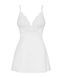 Сатиновый пеньюар с кружевом Obsessive 810-BAB-2 babydoll & thong L/XL, белый, пеньюар, танга SO7155 фото 5