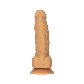 Фаллоимитатор ADDICTION Dual Density Silicone Dildo Caramel 8&Prime;, присоска, диаметр 4,3 см, вибропуля SO8243