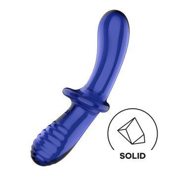 Двосторонній скляний дилдо Satisfyer Double Crystal Light blue, боросилікатне скло, унісекс SO8787