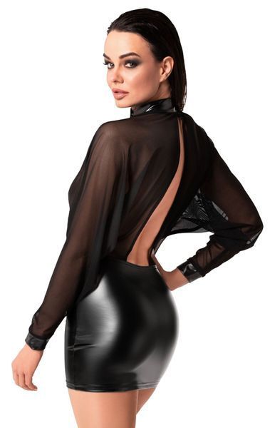 Сукня Noir Handmade F348 Powerwetlook and tulle dress - 5XL SX2096