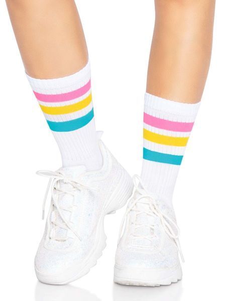 Шкарпетки жіночі в смужку Leg Avenue Pride crew socks Pansexual, 37&ndash;43 розмір SO8585