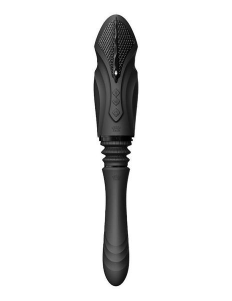 Компактна смарт секс-машина Zalo &ndash; Sesh Obsidian Black, 2 насадки, пульт ДК, кристал Swarovski SO9556