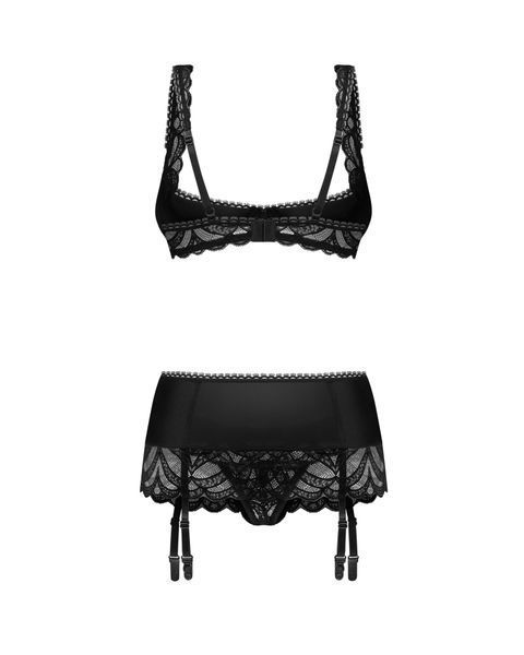 Комплект Obsessive Lecille 3-pcs crotchless set L/XL SX3107