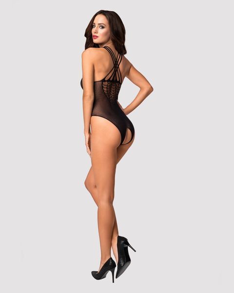 Бодистокинг с крупной и мелкой сеткой Obsessive B118 teddy S/M/L, черный, с доступом SO7206