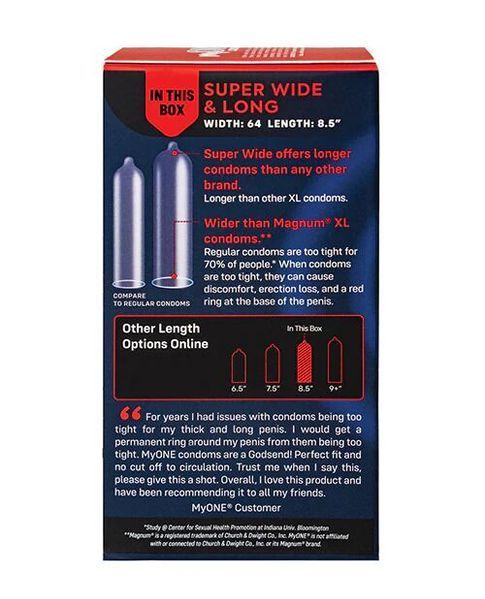 Презервативы MyONE Super Wide & Long 10 шт, картонная коробка SX1255