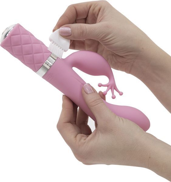 Розкішний вібратор-кролик Pillow Talk - Kinky Pink з кристалом Сваровські, потужний SO2715