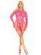 Бодістокінг Leg Avenue Fishnet Garter Harness and Teddy One Size Neon Pink SX2770 фото 5