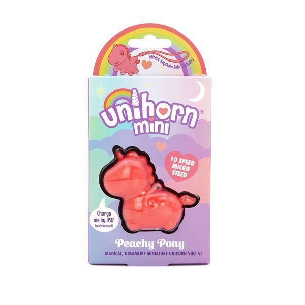 Вібратор-мінієдиноріжка Unihorn Mini &ndash; Peachy Pony, брелок з вібрацією, 10 режимів SX2869