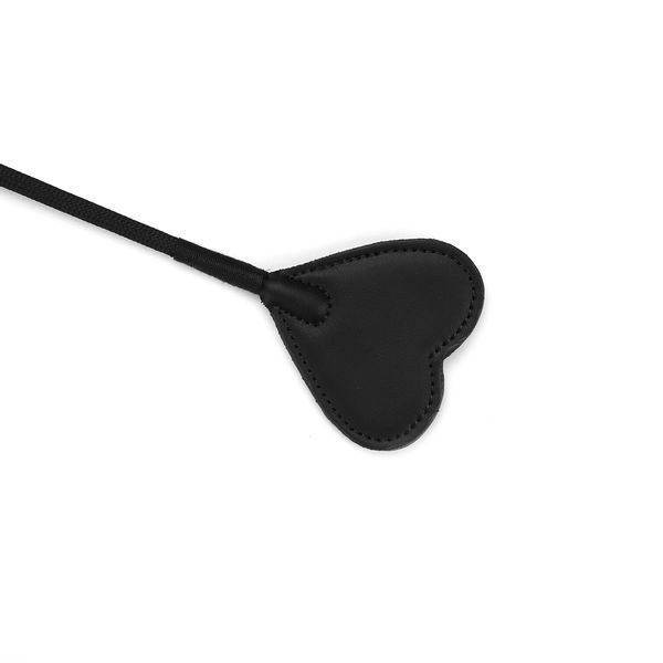 Шлепалка-сердечко Liebe Seele Black Organosilicon Riding Crop, экокожа SO9490